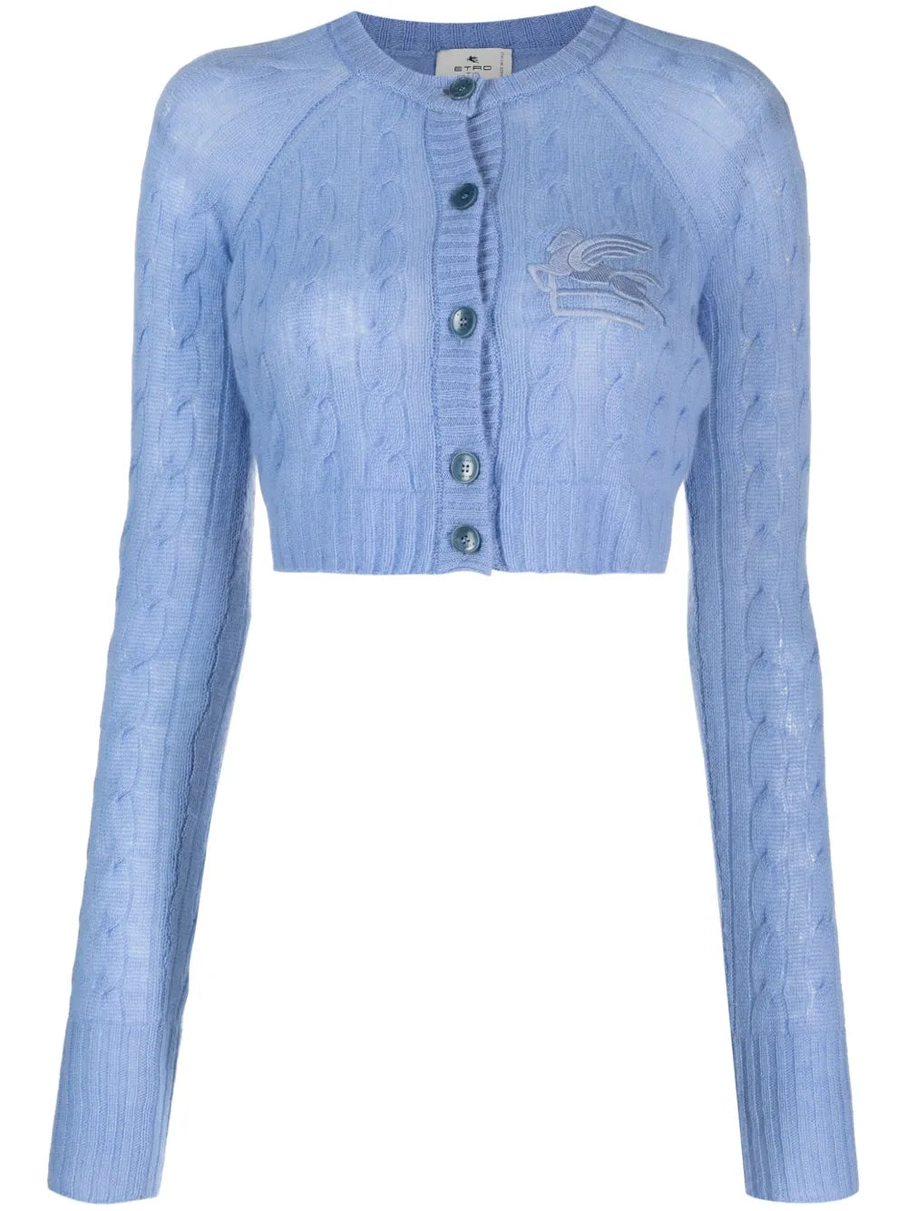 Logo-Embroidered Cropped Cardigan