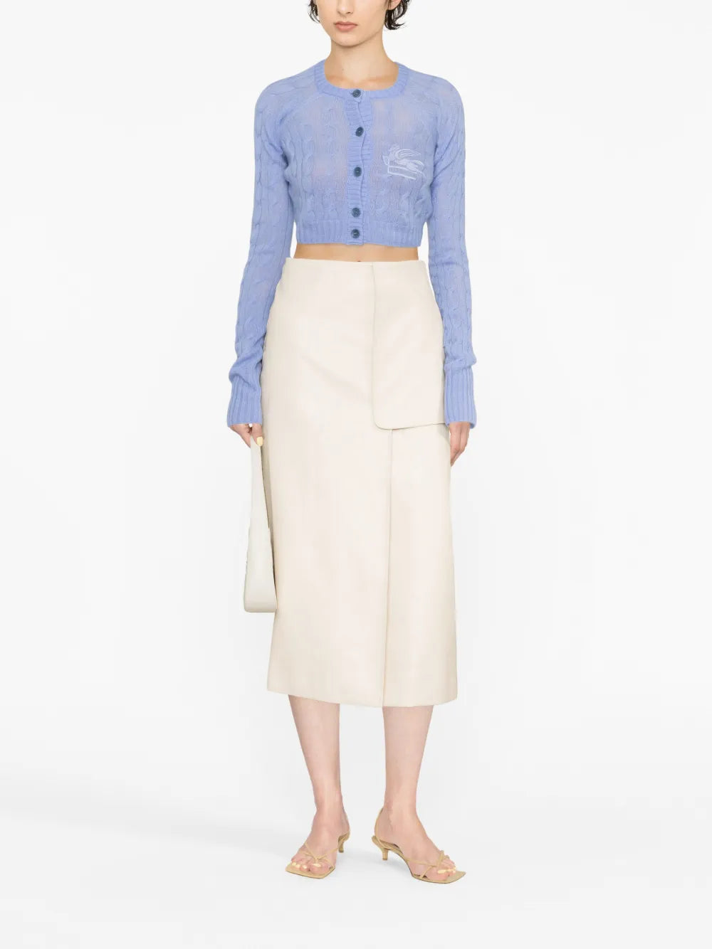 Logo-Embroidered Cropped Cardigan