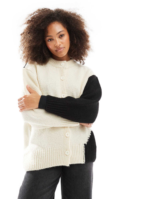 Knitted Crew Neck Cardigan
