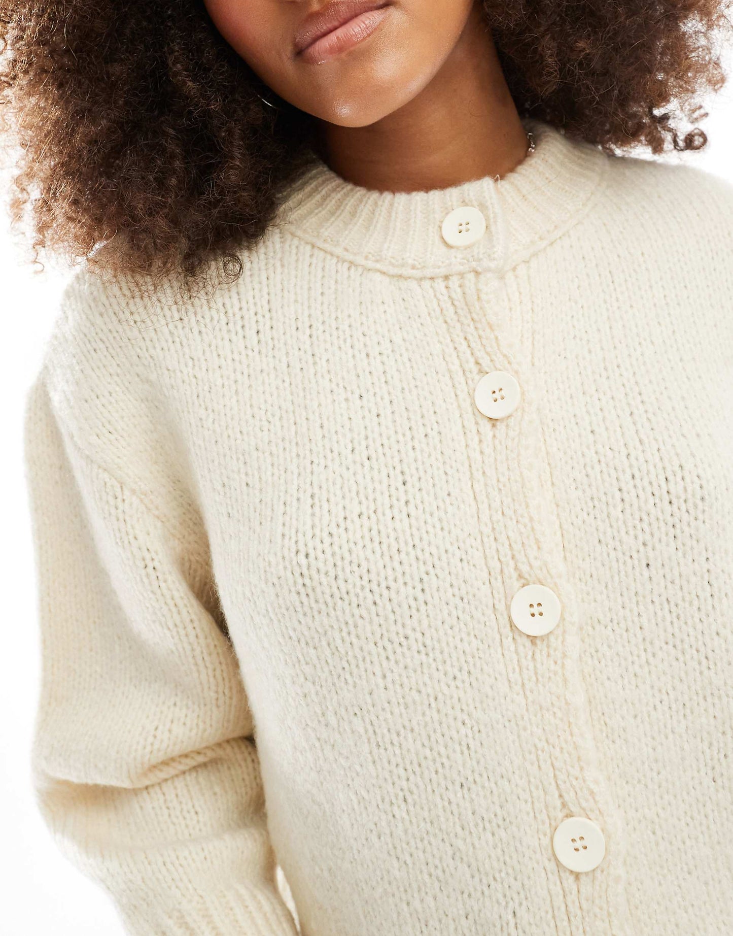 Knitted Crew Neck Cardigan