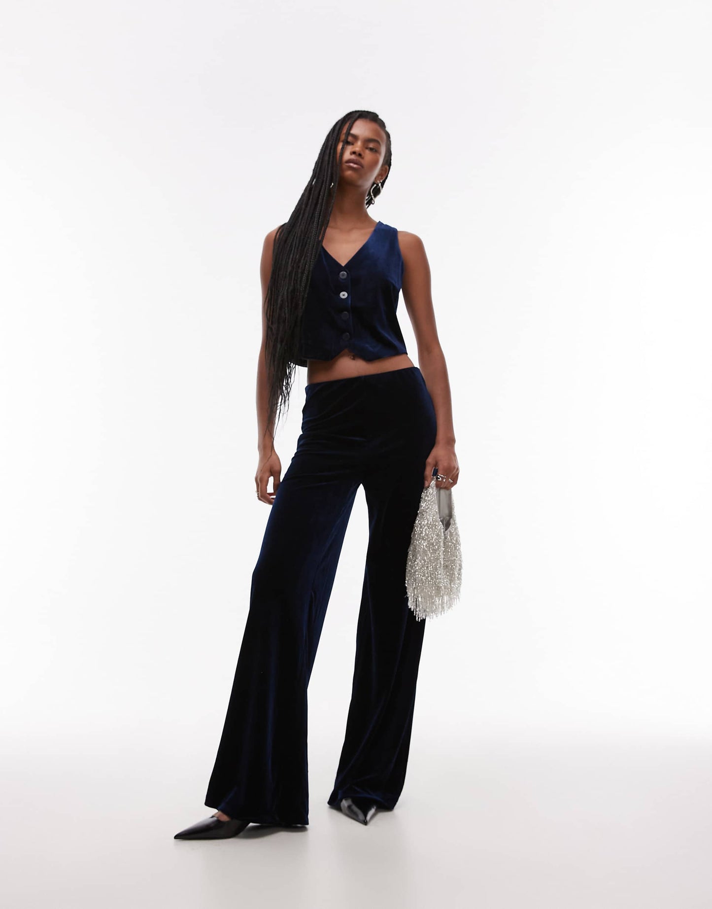 Velvet Wide Leg Trouser Co-Ord