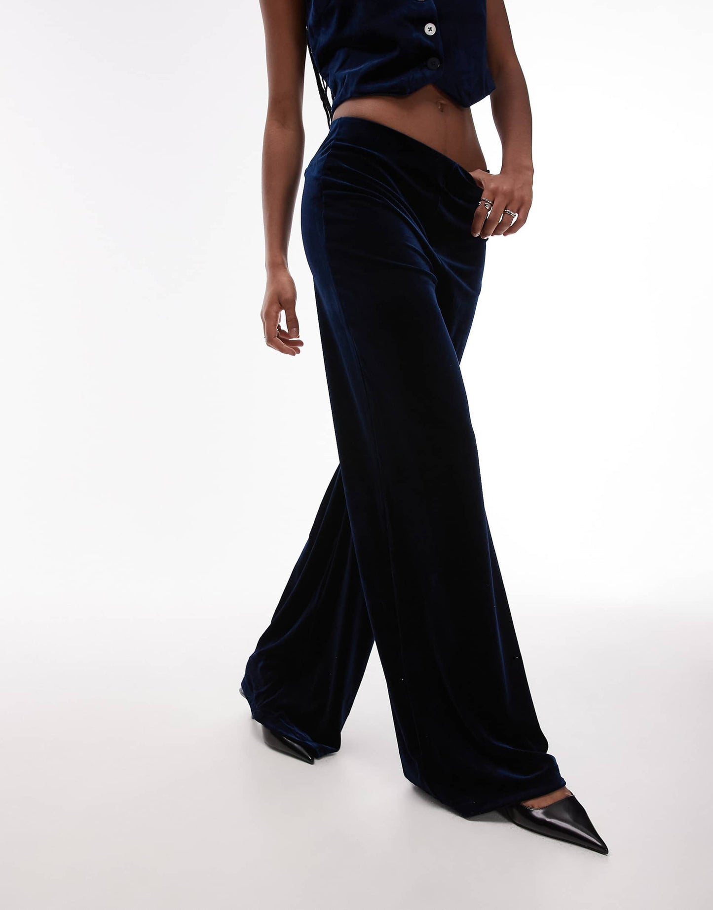 Velvet Wide Leg Trouser Co-Ord