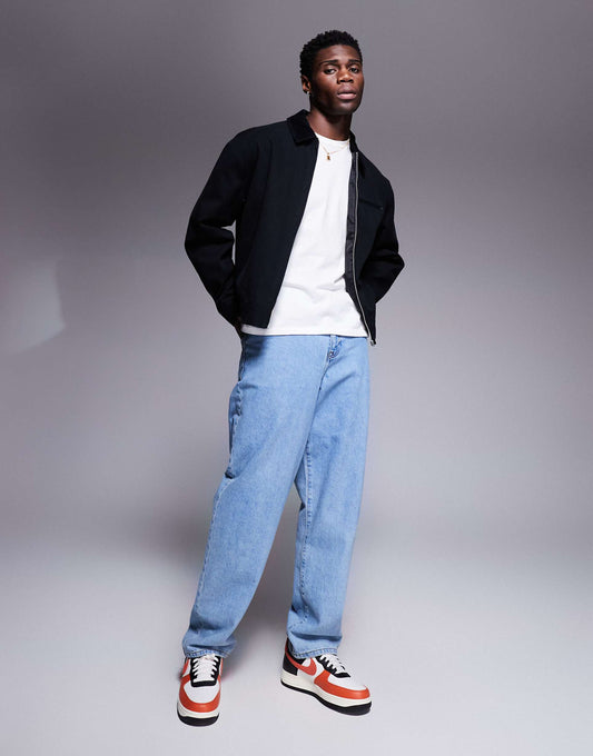 Oversized Washed Harrington Jacket