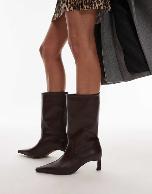 Tiggy Premium Leather Calf Heeled Boot