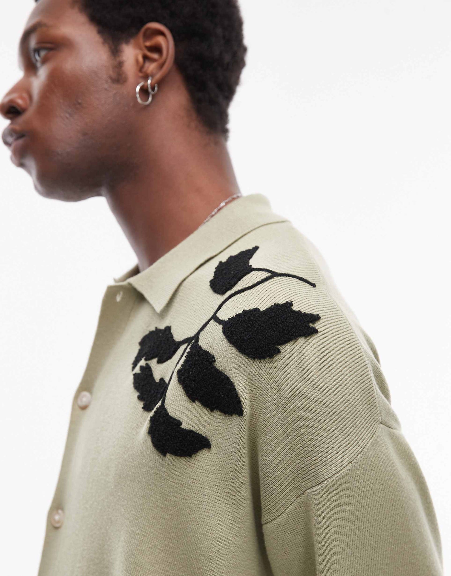 Embroidered Floral Knitted Shirt