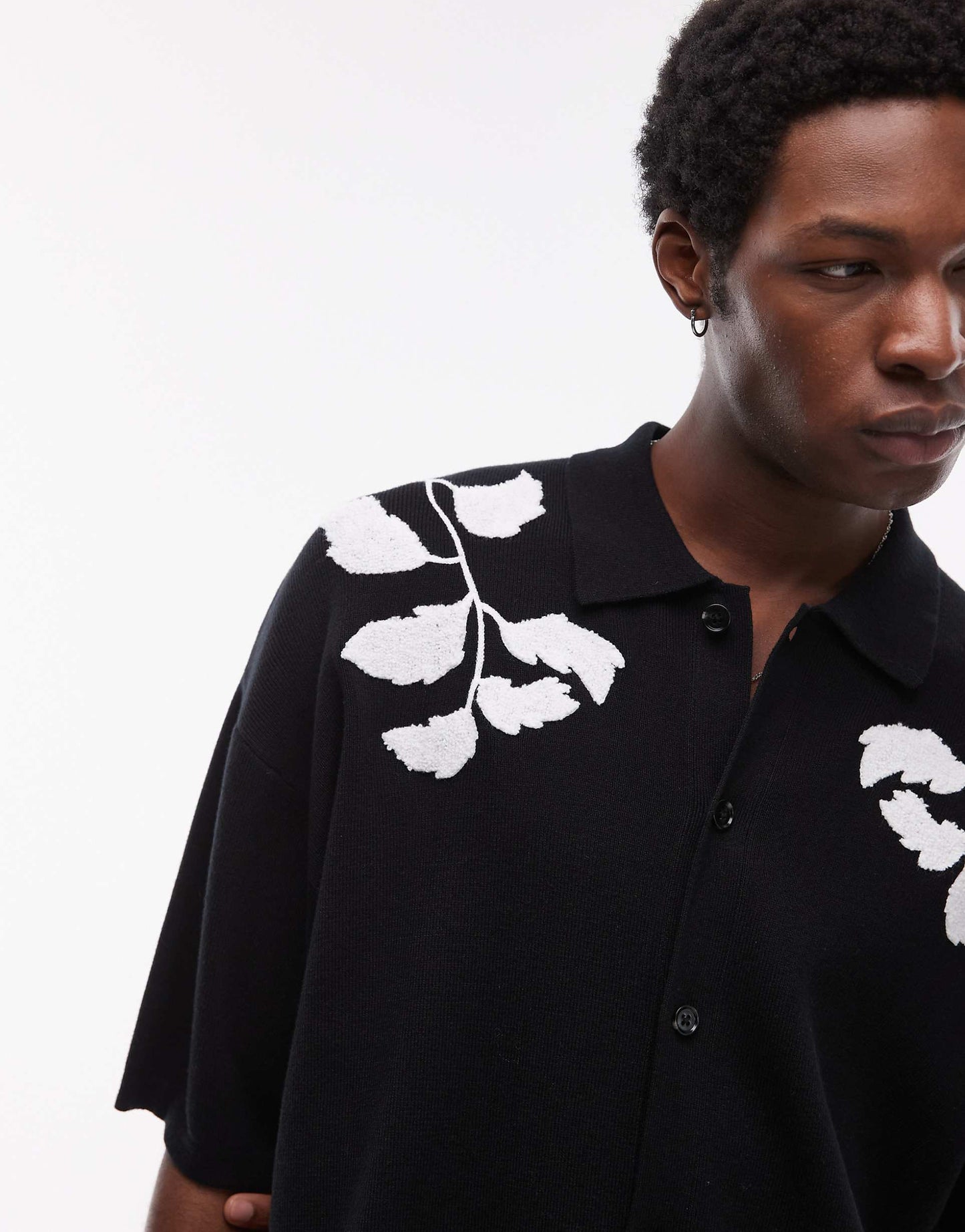 Embroidered Floral Knitted Shirt
