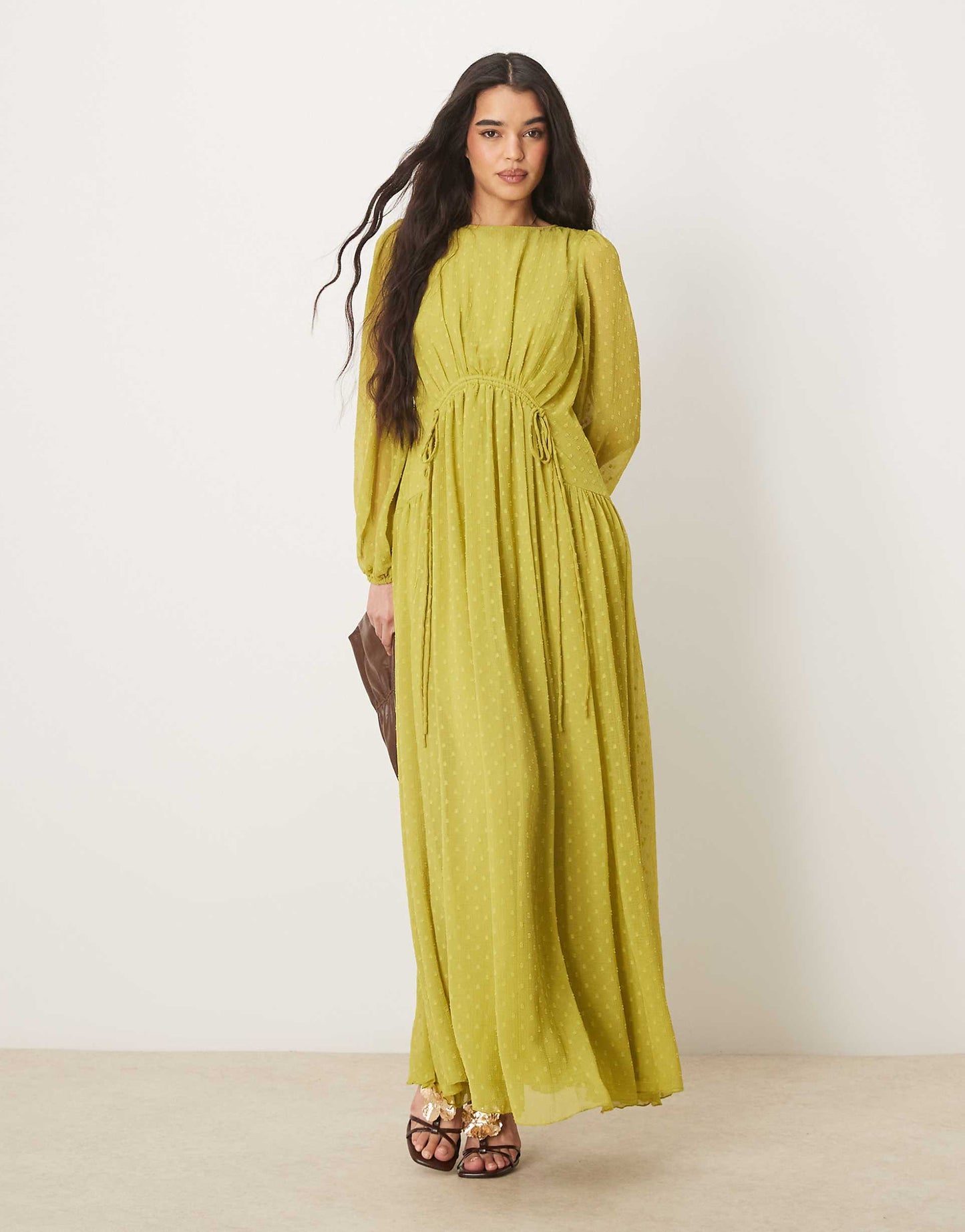 Dobby Channel Detail Maxi Dress