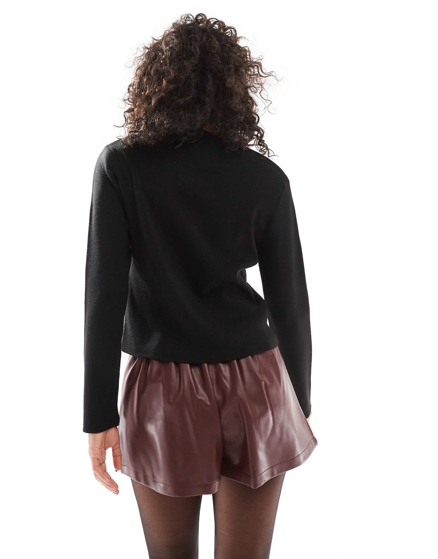 Faux Leather Pleated Shorts