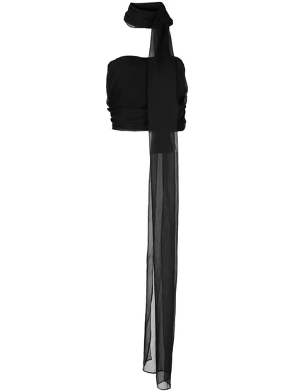 Bella Scarf-Embellished Bandeau Top