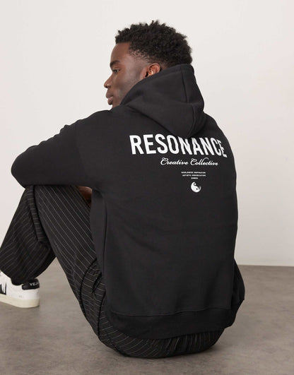 Oversized Hoodie With Text Backprint