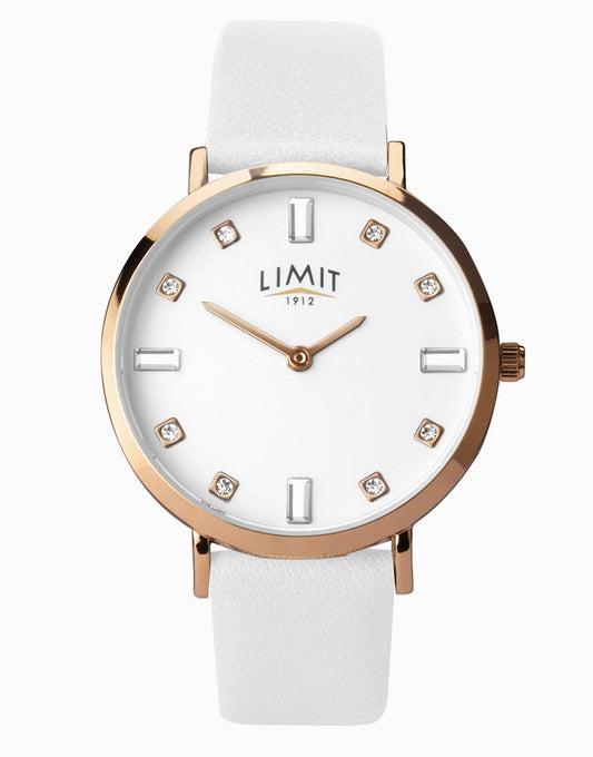 Classic 35Mm Womens Round White Analogue Watch
