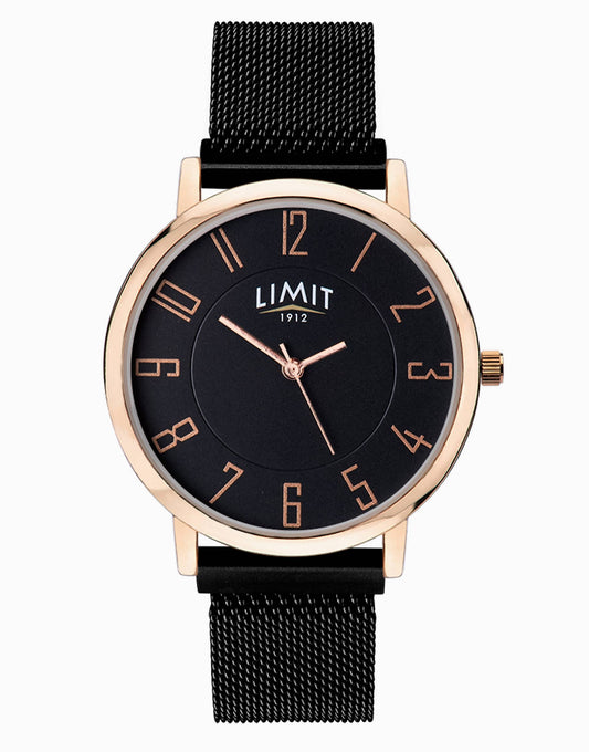 Modern 41Mm Mens Round Black Analogue Watch