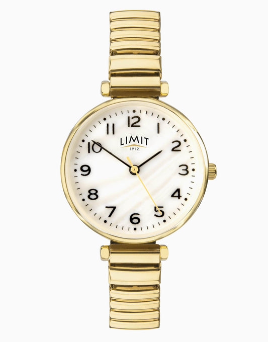 Classic 30Mm Womens Round Gold Analogue Watch