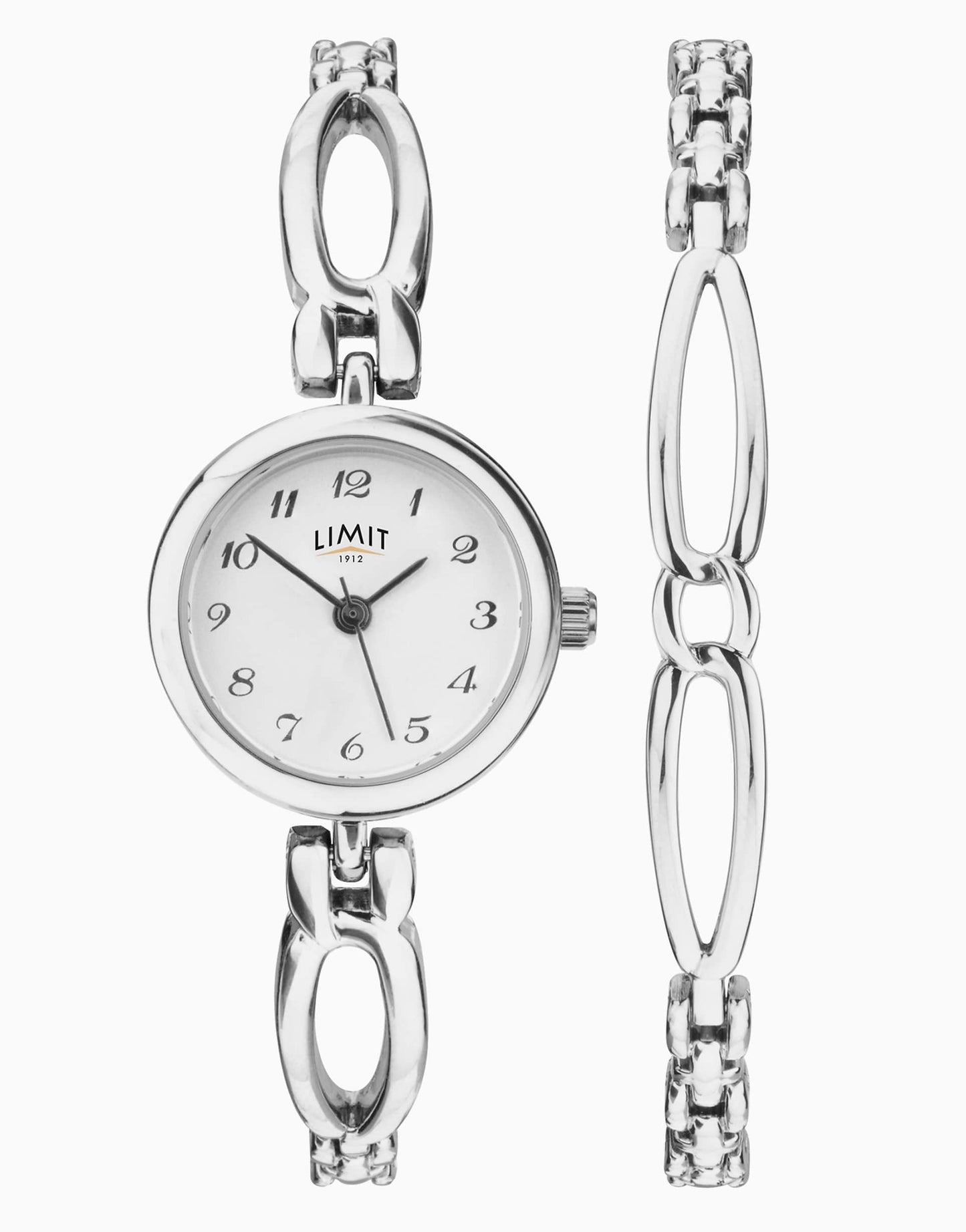 Classic 18Mm Womens Round Silver Analogue Watch Gift Set