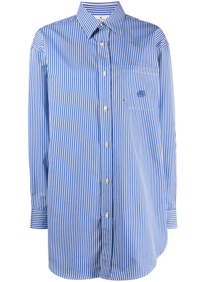 Striped Logo-Embroidered Cotton Shirt