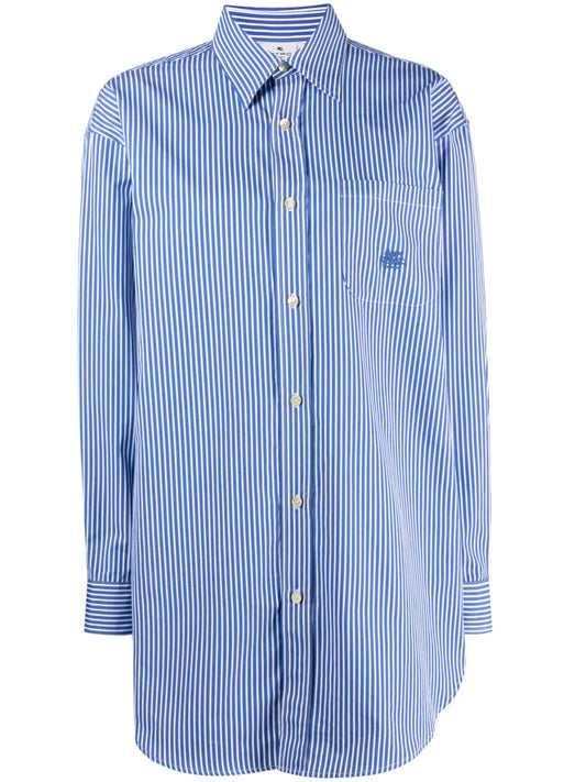 Striped Logo-Embroidered Cotton Shirt