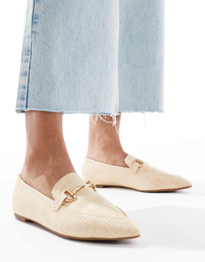 Wide Fit Buckle Detail Pointed Toe Loafer