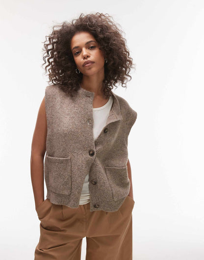 Knitted Crew Pocket Waistcoat