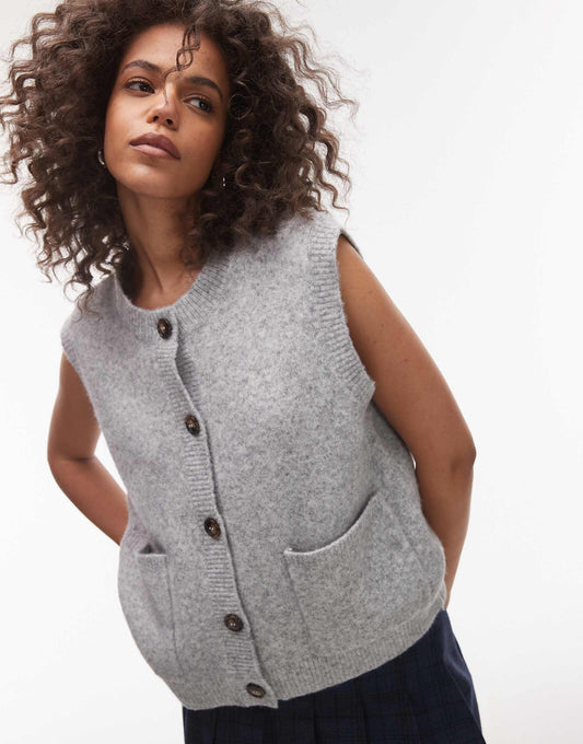 Knitted Crew Pocket Waistcoat