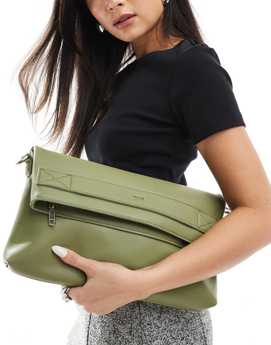 Fold Over Clutch Bag With Crossbody Strap
