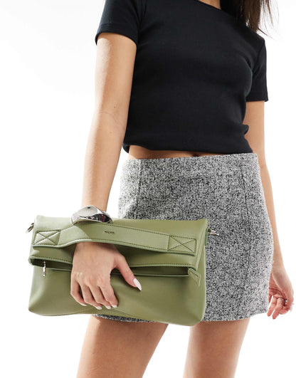 Fold Over Clutch Bag With Crossbody Strap