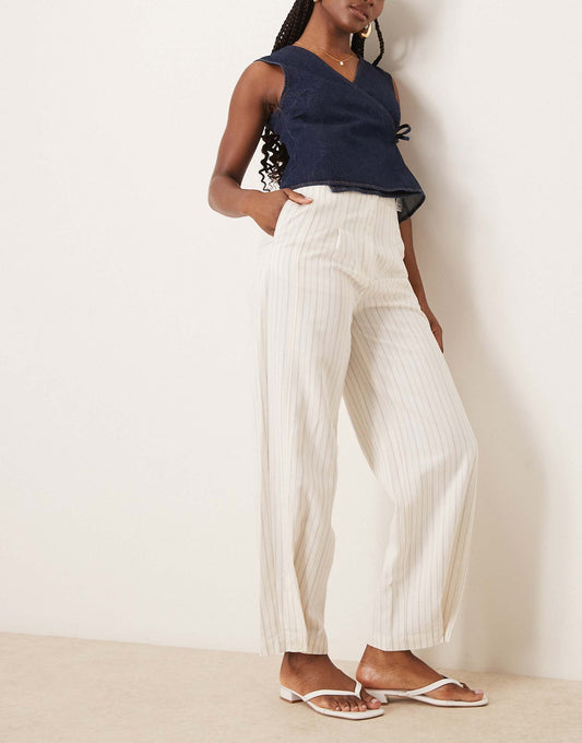 Tailored Linen Trousers With Multi Way Tab Hem