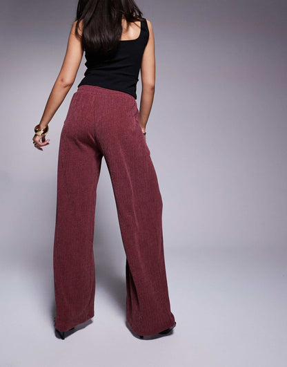 Textured Wide Leg Trouser