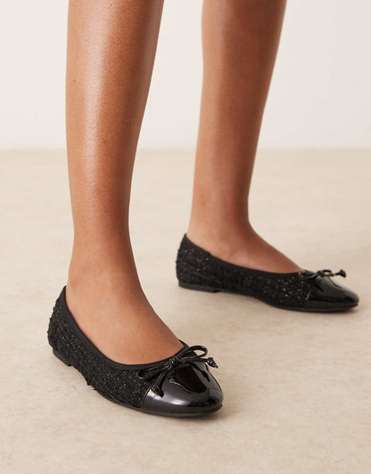 Boucle Toe Cap Ballet Flat