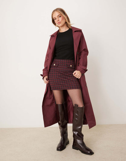 Check Boucle Mini Skirt