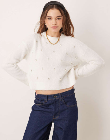 Boucle Embellished Jumper