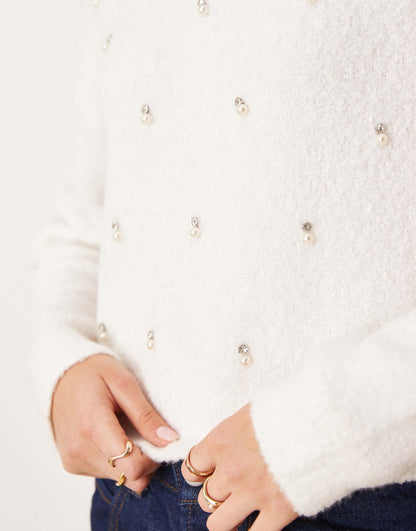 Boucle Embellished Jumper