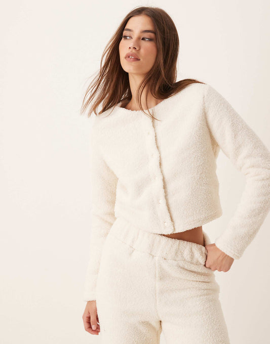 Co-Ord Sherpa Cropped Cardigan