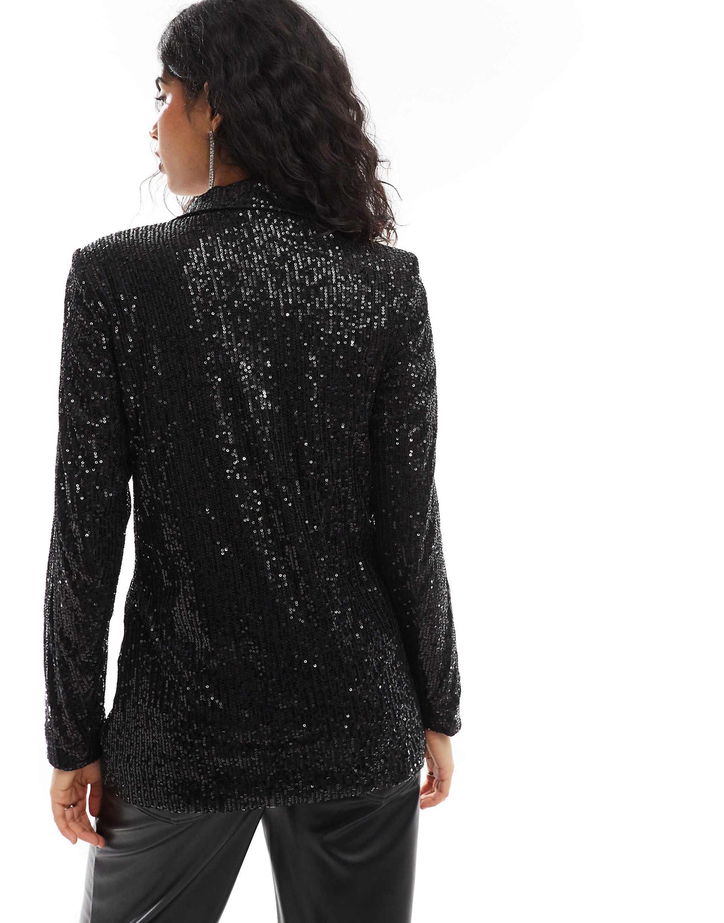 Longline Sequin Blazer