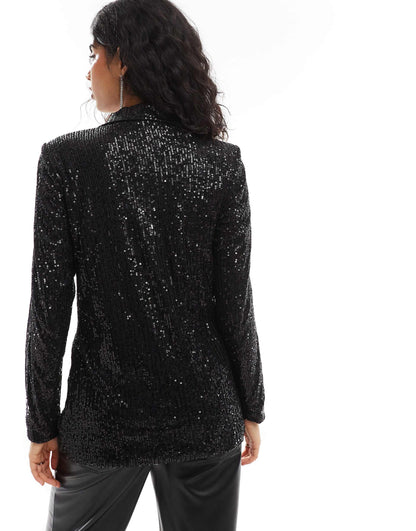 Longline Sequin Blazer