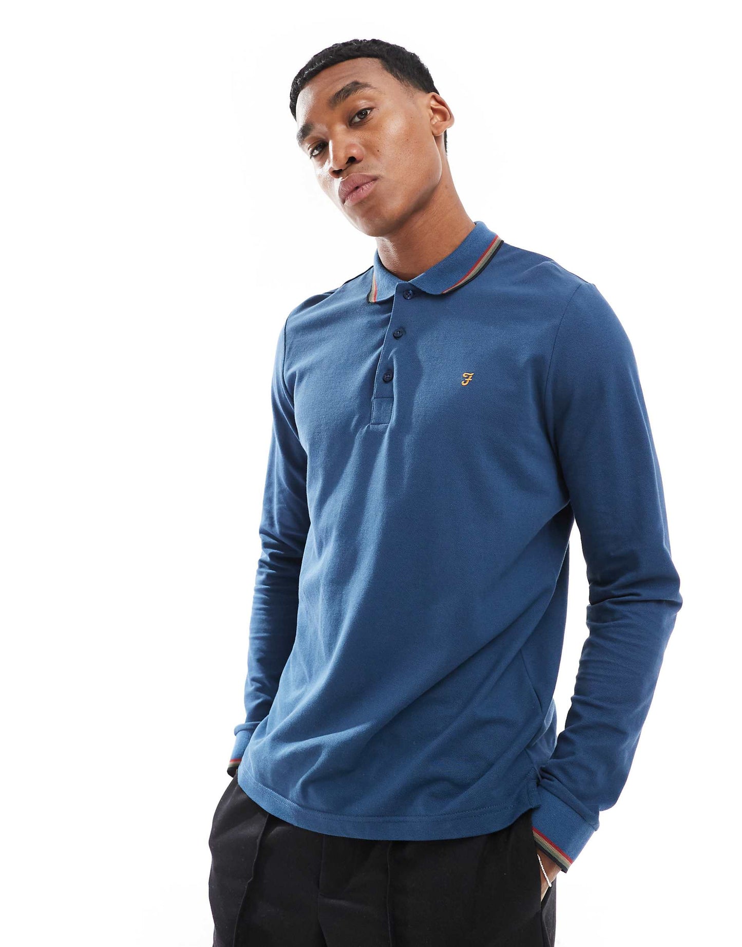 Alvin Long Sleeve Tipped Polo