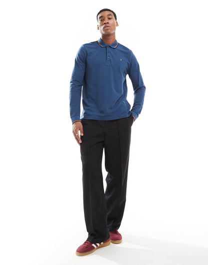 Alvin Long Sleeve Tipped Polo
