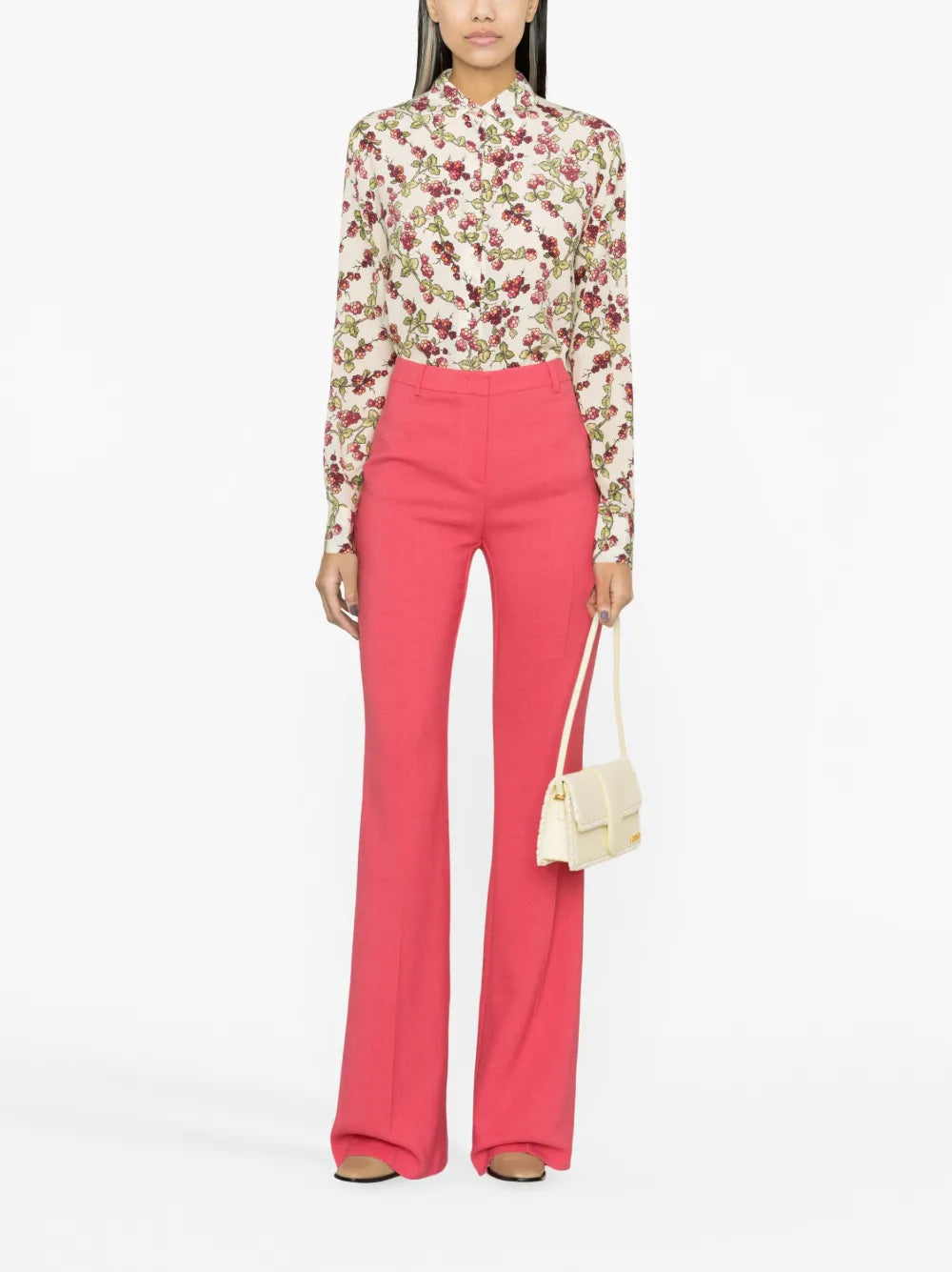 Mid-Rise Flared Trousers