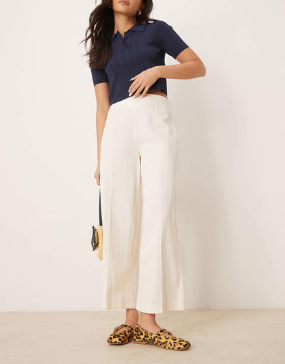 Tailored Linen Culotte Trousers Co-Ord