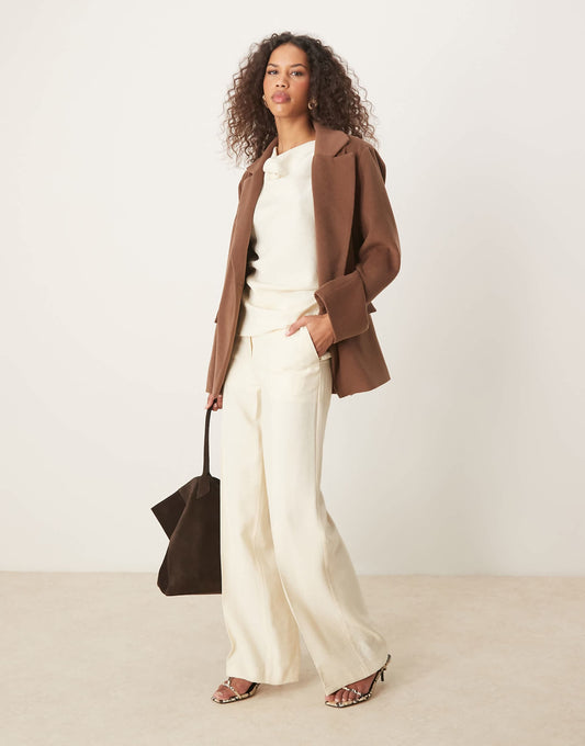 Tailored Textured Belted Trousers Co-Ord