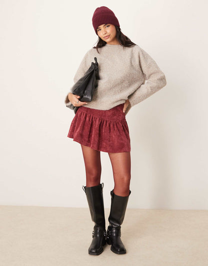 Flippy Cord Mini Skirt