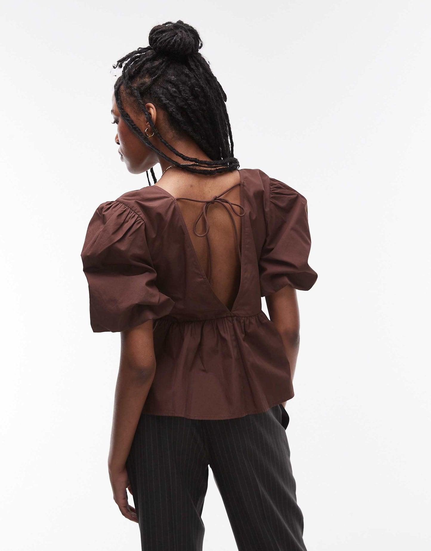 Poplin Puff Sleeve Top