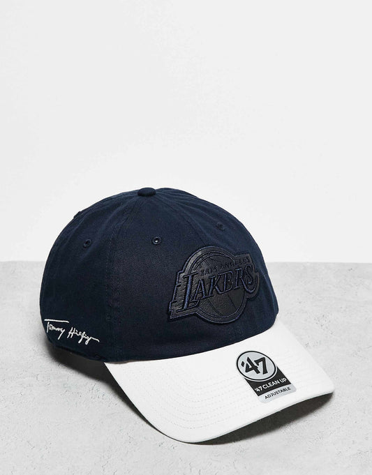 47 Brand X Tommy X La Lakers Mlb Logo Detail Contrast Clean Up Cap