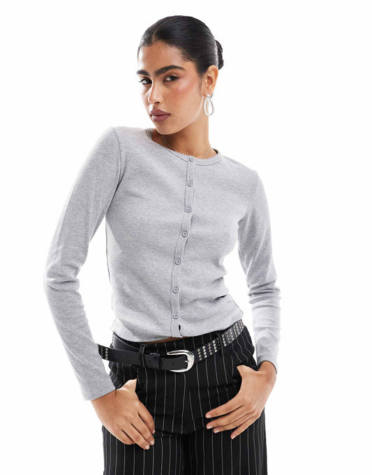 Ribbed Jersey Cardigan