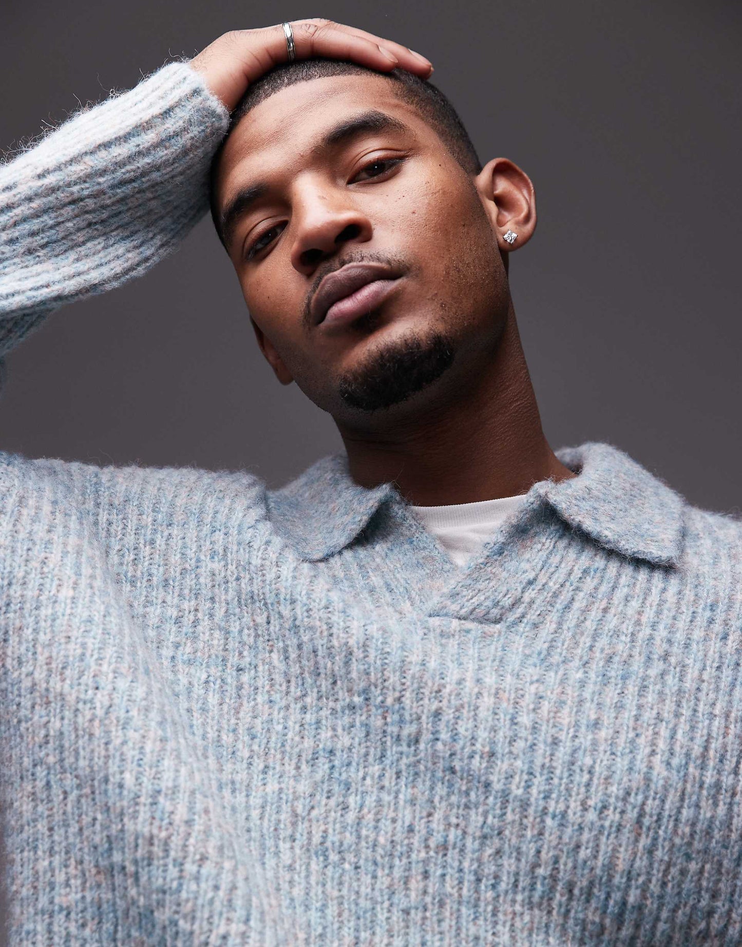 Relaxed Open Collar Jumper