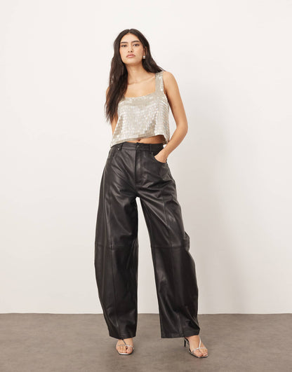 Embellished Beaded Square Neck Boxy Crop Top