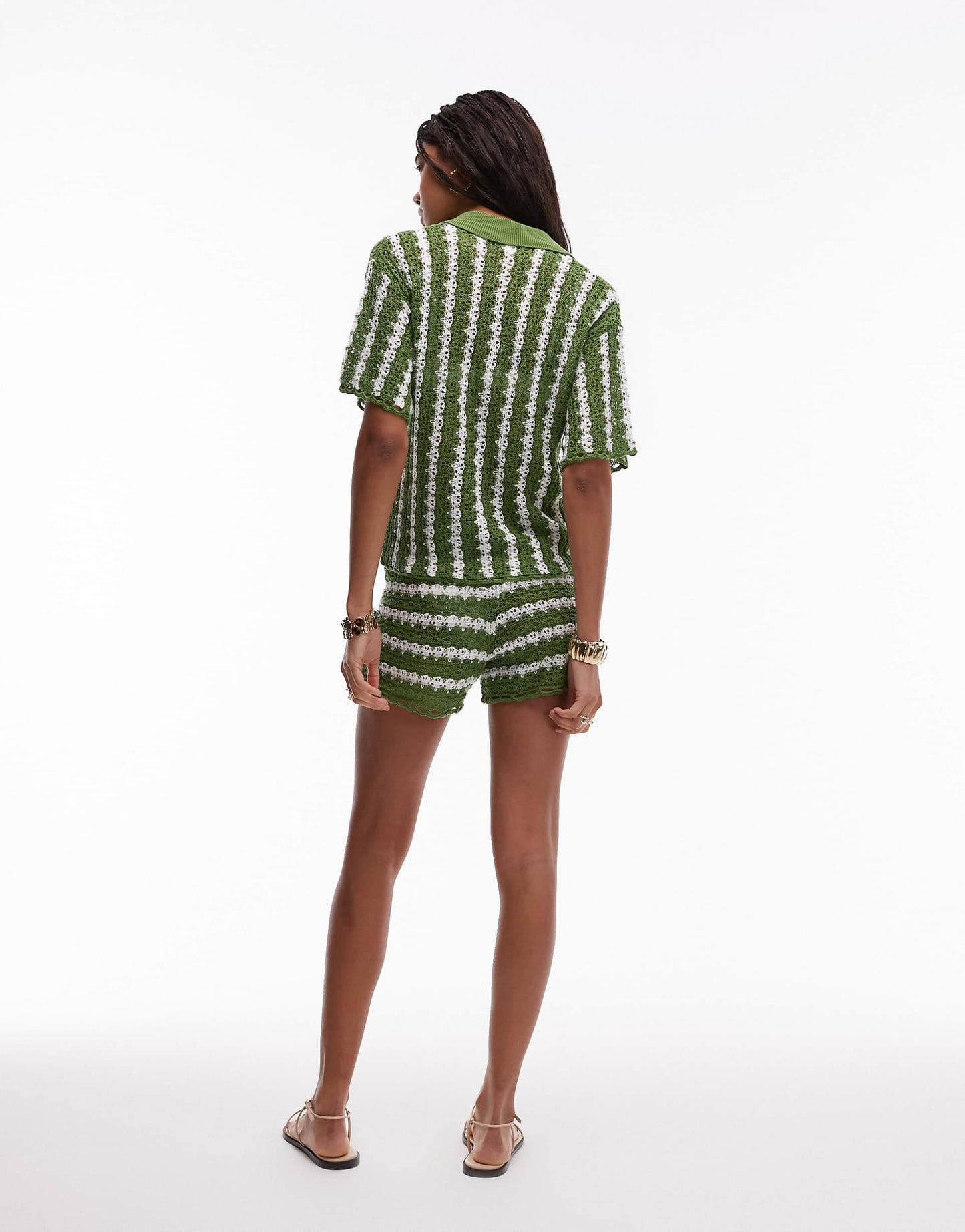 Knitted Stitchy Stripe Co-Ord Short