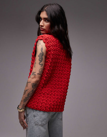 Knitted Premium Hand Knit Tie Vest