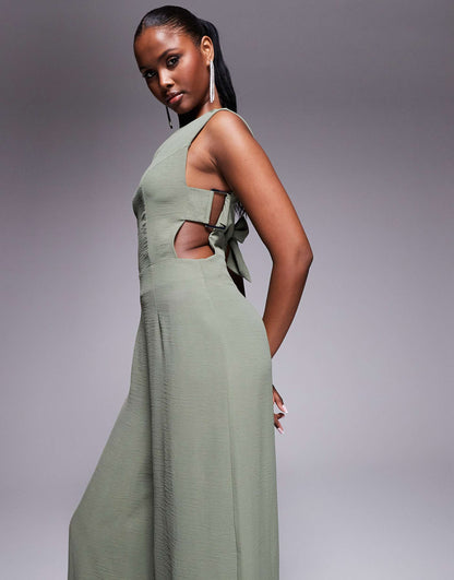 Buckle Detail Wide Leg Jumpsuit