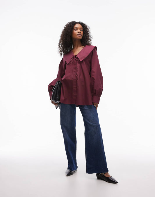 Poplin Femme Collar Shirt