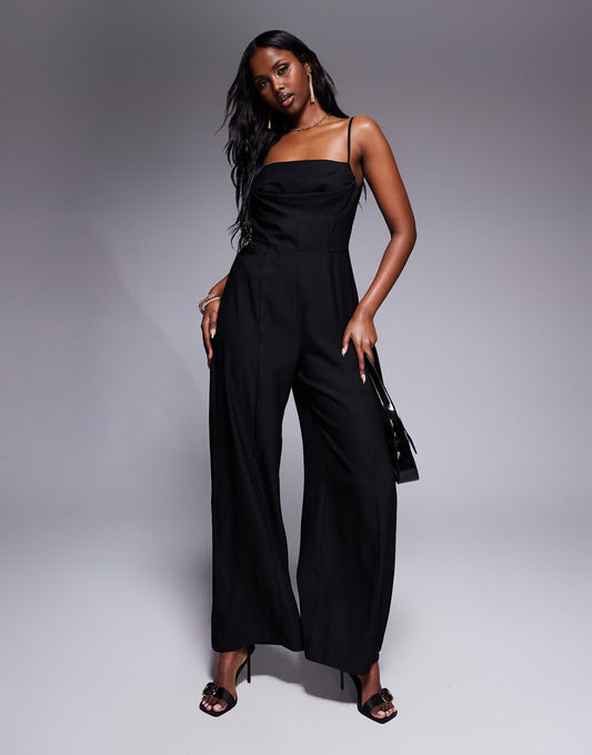 Corset Detail Structured Jumpsuit